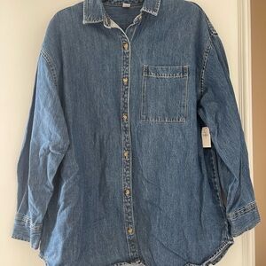 Old Navy Dark Denim Button-Up Shirt